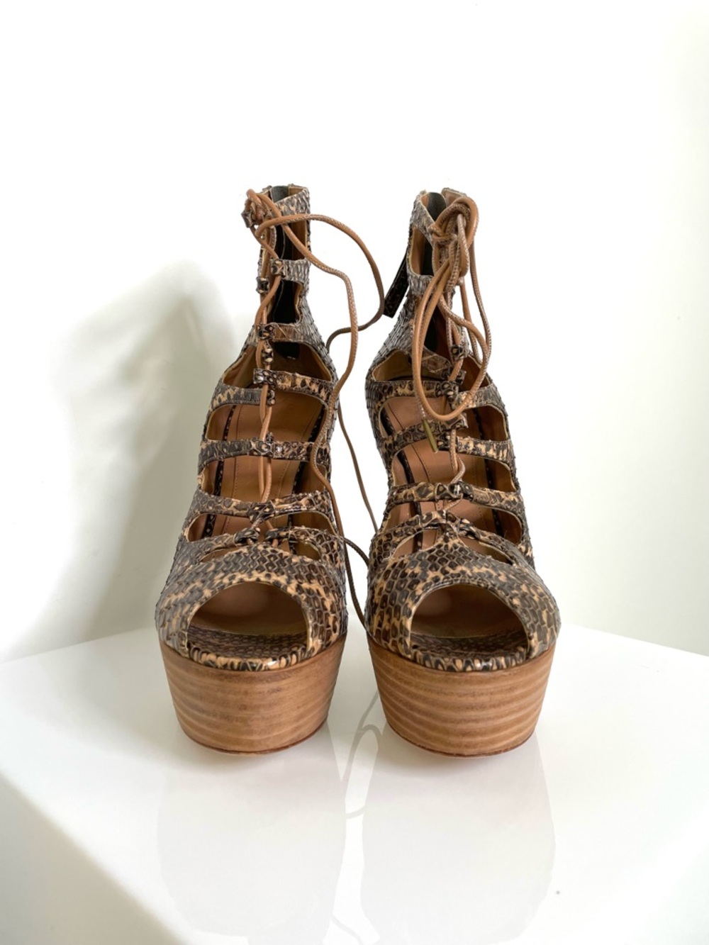 Runway | Alexander McQueen | Genuine Python Gladiator Cage Platform Heels | RARE - Picture 4 of 9